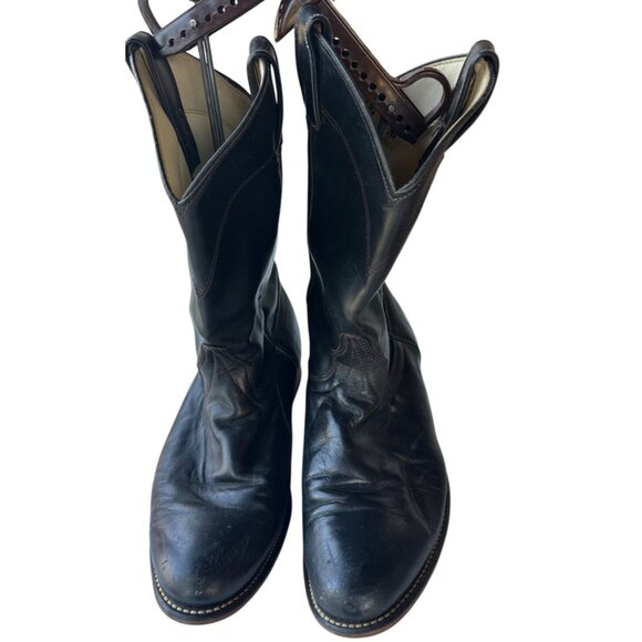 Laredo Black Mid-Calf Leather Western Boots Women's Size 8.5M (READ) - Picture 2 of 16